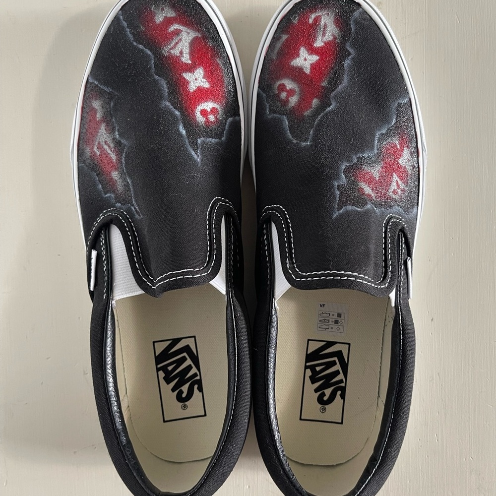 CUSTOM LV VANS SLIP ONS
